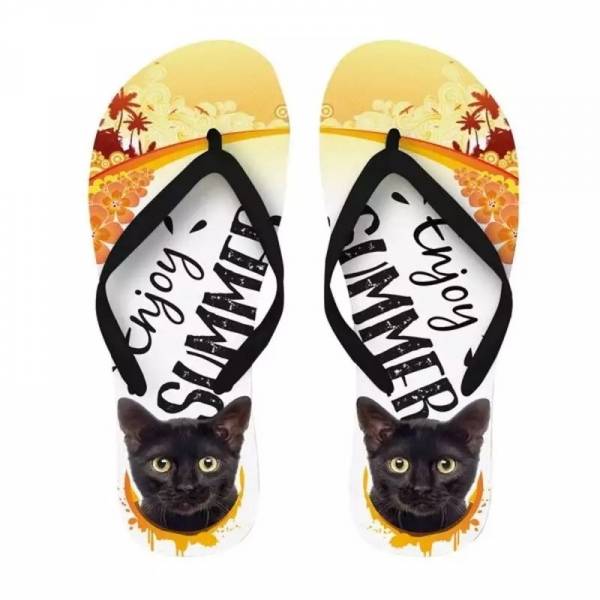 Flip Flops Katze Schwarz 37-39